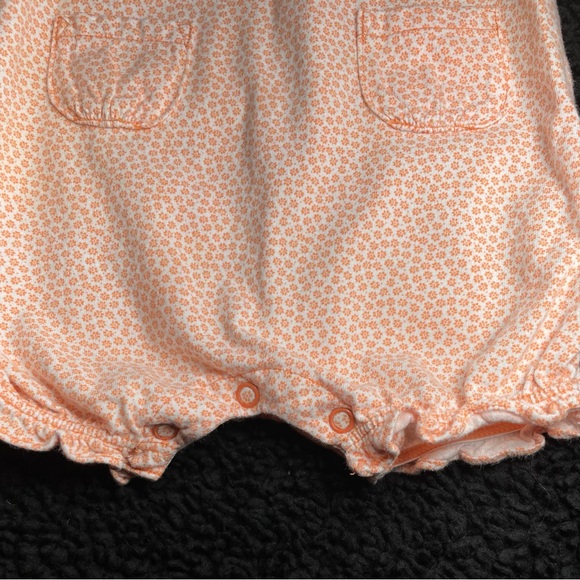 BABY GIRL ORANGE AND WHITE ROMPER | 6 MONTHS - Picture 4 of 8
